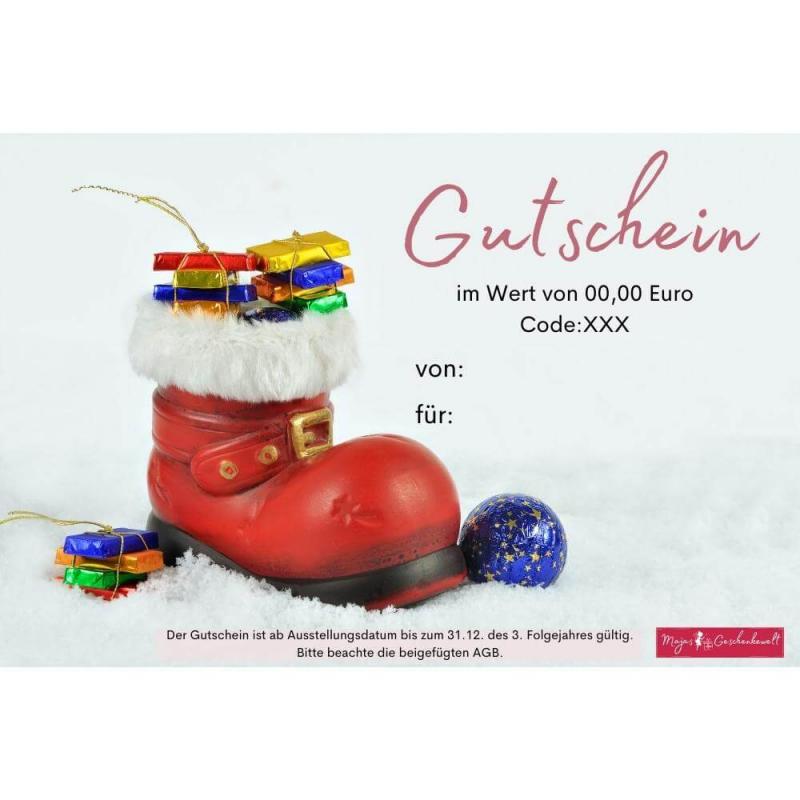 Geschenkgutschein zum Nikolaus, anstatt Schokolade und Nüsse, Gutscheinwert wählbar, personalisierbar, ausdrucken und in den Stiefel stecken